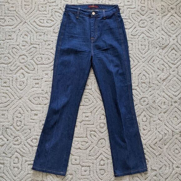7 FOR ALL MANKIND High Rise Straight Leg Jeans Sz 25 - Picture 2 of 12